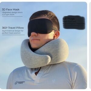 Travel Neck Pillow and Eye Mask